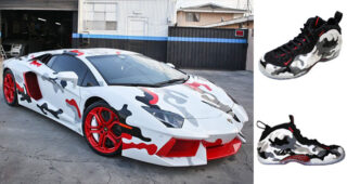 Chris Brown เพ้นท์ Lamborghini Aventador สไตล์รองเท้ากีฬา Nike Air