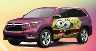 Toyota โชว์รถแบบ "2014 Highlander Concept" พร้อมการ์ตูน SpongeBob ลายน่ารัก