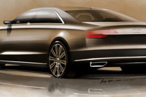 Audi A8 เปิดตัวภาพร่างโฉมปี 2014 เบื้องต้นพร้อมรูปแบบไฟ LED รุ่นใหม่ล่าสุด