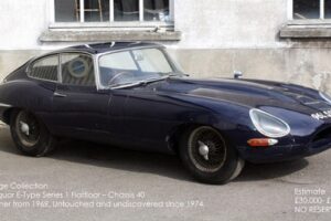 รถแบบ Jaguar E-Type Coupe รุ่นเก่าถูกค้นพบในฝรั่งเศสพร้อมนำออกประมูลขายแล้ว