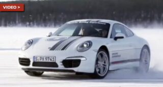 Porsche เปิดตัวรถ 911 พร้อมทดสอบกลางทะเลสาบหิมะในฟินแลนด์