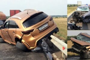 Infiniti FX ประสานงา Ford Mondeo ในรัสเซียแต่รอดตายทั้งหมด