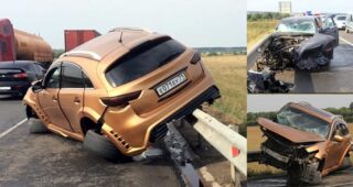 Infiniti FX ประสานงา Ford Mondeo ในรัสเซียแต่รอดตายทั้งหมด