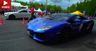ชมศึกใหญ่ "Mercedes CLS 63 AMG" ปะทะ "Lamborghini Aventador"