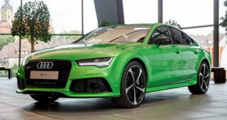 ทีมงานเผยรถแบบ Audi RS7 ในโทนสีเขียวสุดโดน