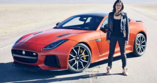 Michelle Rodriguez โชว์ซิ่งรถสปอร์ต "Jaguar F-Type SVR" เกิน 200 ไมล์/ชั่วโมง