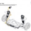 Five link front suspension with electro-mechanical active roll stabilization