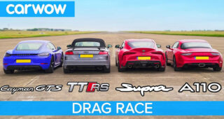 วัดกันไปเลย Toyota Supra, Audi TT RS, Alpine A110 และ Porsche Cayman GTS ใครแรงกว่ากัน