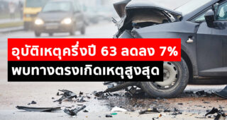 กรมทางหลวง เผยตัวเลขอุบัติเหตุครึ่งปี 63 ลดลง 7% ยอดเสียชีวิต 1,287 คน - พบทางตรงเกิดเหตุสูงสุด