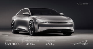 Lucid Air ซีดานไฟฟ้าน้องใหม่ เปิดสเปคและราคาจำหน่าย เริ่ม 2.18 ล้านบาท พร้อมท้าชน Tesla