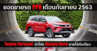 ยอดขาย PPV กันยายน Toyota Fortuner ยังร้อนแรงไร้คู่แข่ง Nissan Terra อาการหนัก ขายได้ 1 คัน