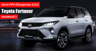 สรุปยอดขาย PPV เดือนตุลาคม 2563 Toyota Fortuner ขายดีขึ้นอยู่รุ่นเดียว