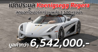 เปิดประมูล Koenigsegg Regera สุดยอดไฮเปอร์คาร์ ขุมพลัง 1,500 แรงม้า มูลค่ากว่า 6,542,000 บาท