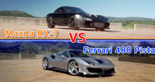 ทิ้งเป็นทุ่ง Mazda RX-7 VS Ferrari 488 Pista