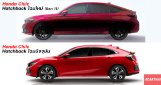 เทียบให้ชมชัดๆ Honda Civic Hatchback โฉมปัจจุบัน VS โฉมใหม่ (Gen 11) ที่จะเปิดตัว 24 มิุนายนนี้