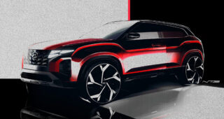 ภาพสเก็ตช์อย่างเป็นทางการของ Hyundai Creta รุ่นปรับโฉมใหม่ ปี 2022 ก่อนเปิดตัว