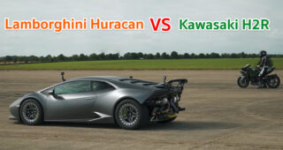 Lamborghini Huracan VS Kawasaki H2R ใครจะชนะ ?