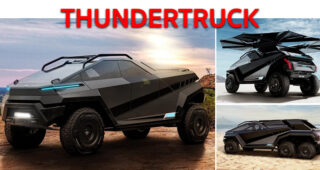 Thundertruck คอนเซปต์รถออฟโรดไฟฟ้า พร้อมที่บังแดดแผงโซลาร์เซลล์ เปิด/ปิดได้