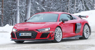 รุ่นเครื่องยนต์คันสุดท้าย ? Audi R8 GT สมรรถนะสูง ถูกพบขณะทดสอบท่ามกลางหิมะ
