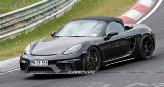 2023 Porsche 718 Boxster Spyder RS ถูกเผยภาพขณะทดสอบ