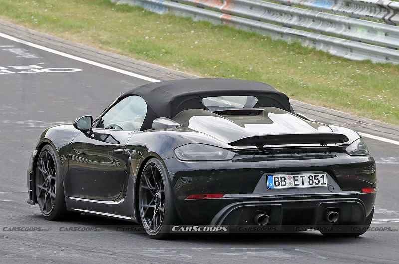 2023 Porsche 718 Boxster Spyder RS ถูกเผยภาพขณะทดสอบ รถใหม่ 20242025