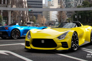 Suzuki Vision Gran Turismo รถสปอร์ตตัวแรงไร้หลังคา เครื่องยนต์ Hayabusa พ่วงมอเตอร์ไฟฟ้า 3 ตัว
