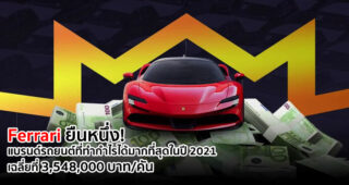 Ferrari ยืนหนึ่ง! แบรนด์รถยนต์ที่ทำกำไรได้มากที่สุดในปี 2021 เฉลี่ยที่ 3,548,000 บาท/คัน