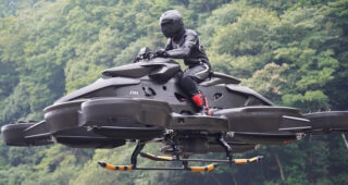 AERWINS Xturismo มอเตอร์ไซค์บินได้ ขี่ได้นาน 40 นาที ความเร็วสูงสุด 100 กม./ชม. คันละ 28,526,000.-
