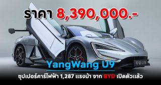 YangWang U9 ซุปเปอร์คาร์ไฟฟ้า 1,287 แรงม้า จาก BYD เปิดตัวแล้ว! ราคา 8,390,000.-