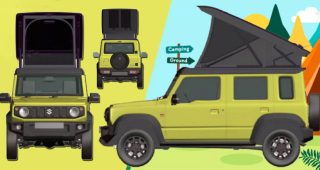 Suzuki Jimny แต่งเป็นรถบ้าน พร้อมเต็นท์หลังคาแบบพับเก็บได้ด้วยระบบไฟฟ้า จาก White House Camper เตรียมโชว์ต้นแบบคันจริงที่งาน Tokyo Camper Show 2024 ในวันที่ 20 กรกฎาคมนี้