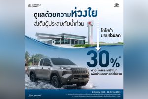 เคียงข้างผู้ประสบอุทกภัย! Toyota มอบส่วนลดซ่อมรถพิเศษ ช่วยเหลือผู้ประสบภัยน้ำท่วม